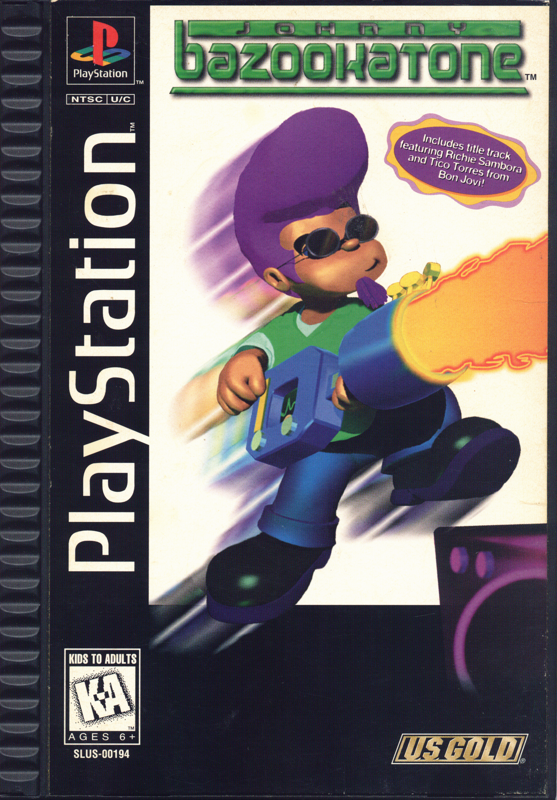 Johnny Bazookatone box art for Sega Saturn